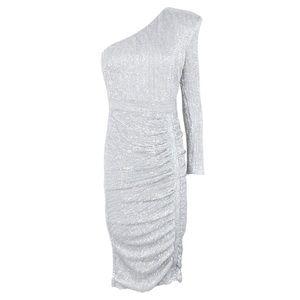 Lavish Alice One Sleeve Sequin Midi Dress